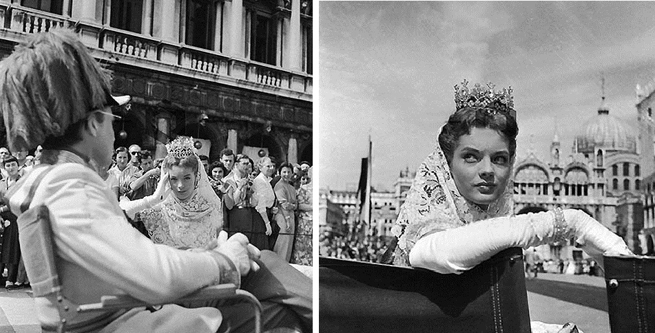 Karlheinz Böhm et Romy Schneider attendent en plein soleil... Pendant ce temps, la foule les dévore...