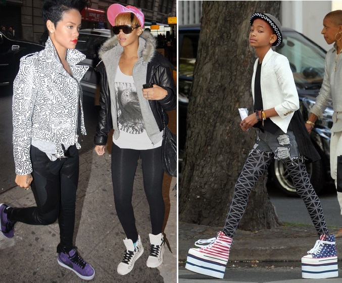 Hey ! Tu t'es vue quand t'es vêtue ? (de gauche à droite Rihanna, Willow Smith)