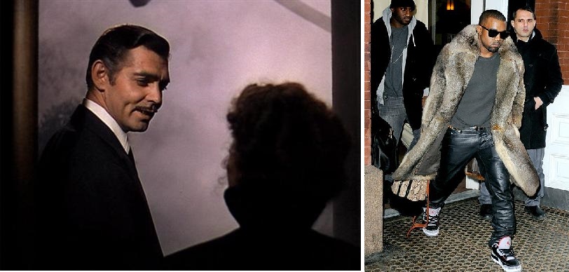 Quand Kanye West et son manteau de mémère arrivent, Rhett Buttler jette l'éponge..."Franckly my dear, I don't give a damn...'