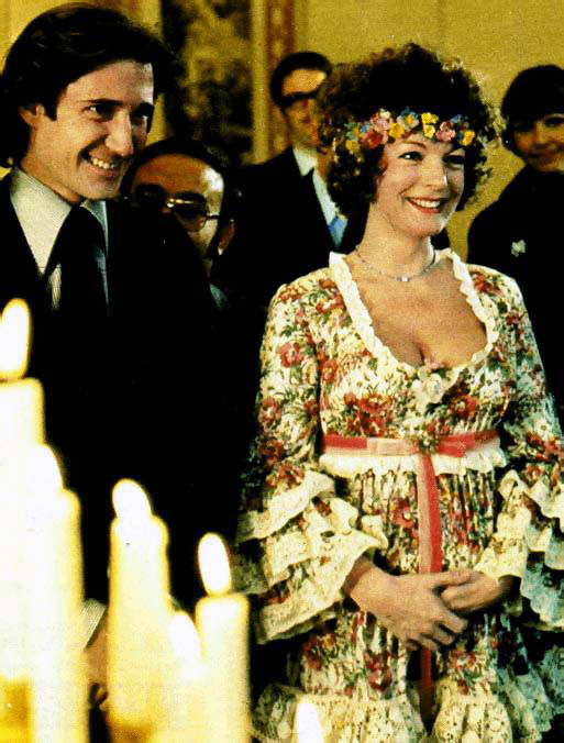 Romy se remarie avec Daniel Biasini. Berlin, 1975. 